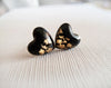 Earrings Stud black & Golden
