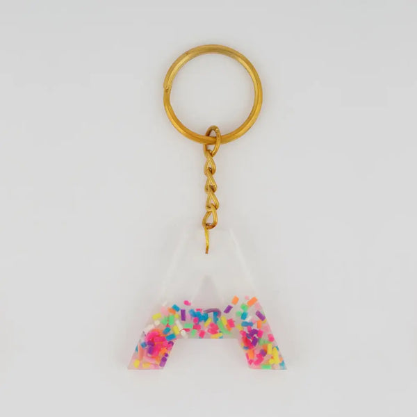 Customized Resin Keychain With Multi-Colour Transparent Alphabet A