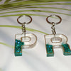 Couple Initial Resin Keychains – "P" & "R" with Glitter Design