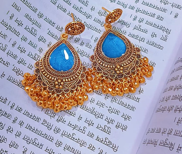 Golden Blue Bell Earrings