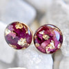 Rose Petal & Gold Flake Earrings Stud