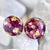 Rose Petal & Gold Flake Earrings Stud