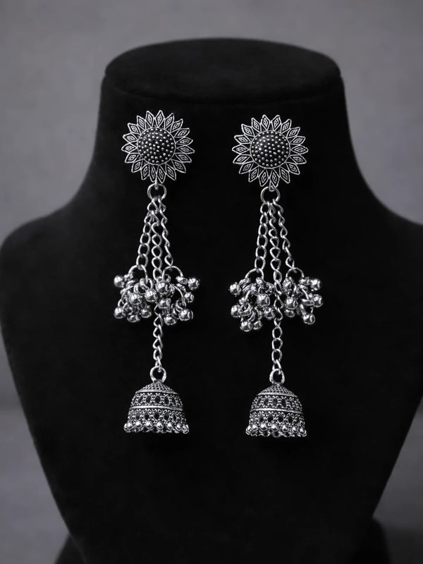 Mini Kashmiri Silver Jhumka Earrings