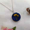 Blue Resin Pendant With Baby Breath Flowers Preservation