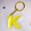 Yellow Resin Keychains with K Initials | Gift for Mother