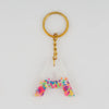 Customized Resin Keychain With Multi-Colour Transparent Alphabet A