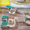 Couple Initial Resin Keychains – "P" & "R" with Glitter Design