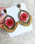 Resin Bloom Red Flower Jhumka
