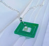 Mint Green Resin Pendant with Classic Pearl Accent