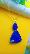 Deep Blue Resin Pendant – Modern & Bold Design" Necklace