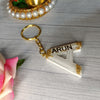 Personalized White Resin Keychains With A Initials