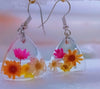 Real flower resin earrings