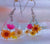 Real flower resin earrings