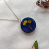 Blue Resin Pendant With Baby Breath Flowers Preservation