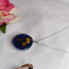 Blue Resin Pendant With Baby Breath Flowers Preservation
