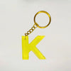 Yellow Resin Keychains with K Initials | Gift for Mother