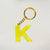 Yellow Resin Keychains with K Initials | Gift for Mother